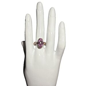 Michael Valitutti 925 Sterling Silver Two Tones Garnet Cluster Ring J-9P